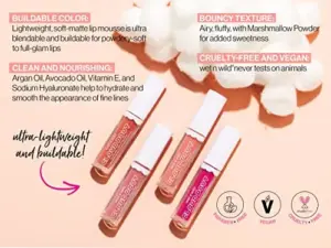 Wet N Wild Cloud Pout Marshmallow Lip Mousse Batom Liquido Fluffernutter