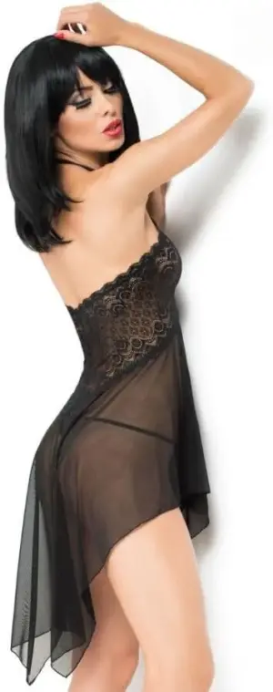 Chilirose Camisa de Noite e Tanga Vermelha L/XL