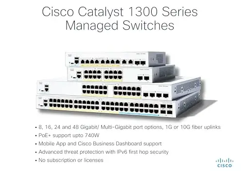 Cisco Catalyst 1300-16FP-2G Switch 10/100/1000 com PoE