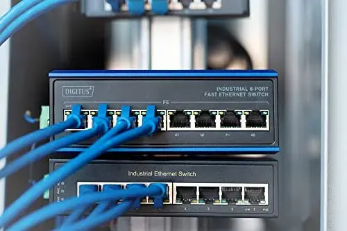 Digitus Switch Industrial 8 Portas Ethernet 10/100 Preto e Azul