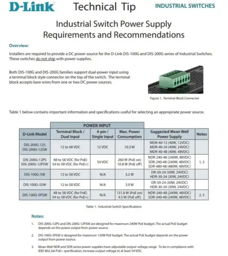 D-Link DIS-100G-5W Switch Industrial Din-rail 5×10/100/10