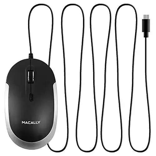 Macally DynaMouse Rato USB-C 800/1200/1600/2400 DPI Ambidestro Preto