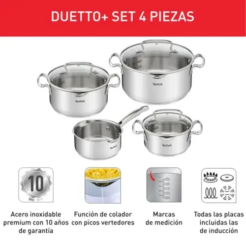 Tefal Conjunto de Panelas Inoxidável 16/20/24cm