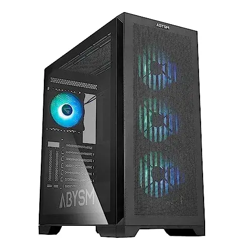 ABYSM AB812111B Torre PC ATX Preto Vidro Temperado com Ventiladores ARGB