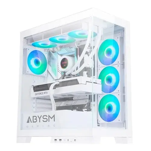 ABYSM Abysm Sava H500 Caixa ATX White vidro temperado com 4 ventoinhas de 120mm