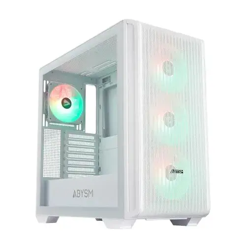 ABYSM Danube KAMP BX300 Caixa Full Tower ATX Branco Glass Temperado