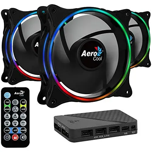 Aerocool ventoinha para PC 12 cm preto RGB Dual Slim Ring