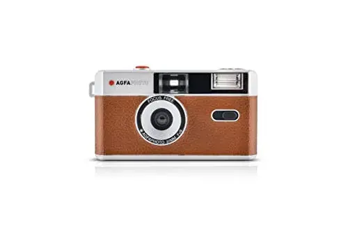 Agfa Camera Analógica Reutilizável 35mm F9 Lente Fixa Brown