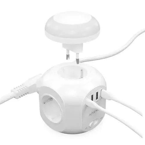 Aisens Extensão Elétrica ASPS-3A1CL01-W 1,8m USB-C/USB-A