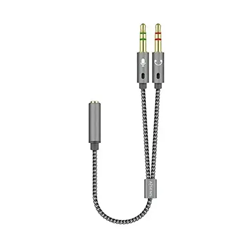 Aisens Cabo Adaptador Áudio Jack 3,5mm 25cm Cinza