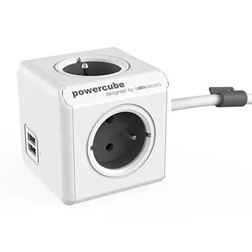 Allocacoc Powercube Extended USB 1,5m Tomada multipla com 4 tomadas e 2 USB