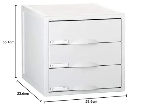 Archivo 2000 Organizadores de Secretária 3 Gavetas Grey