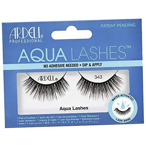 Ardell Aqua Lash Pestanas Falsas Preto Delineador Arredondadas Longas