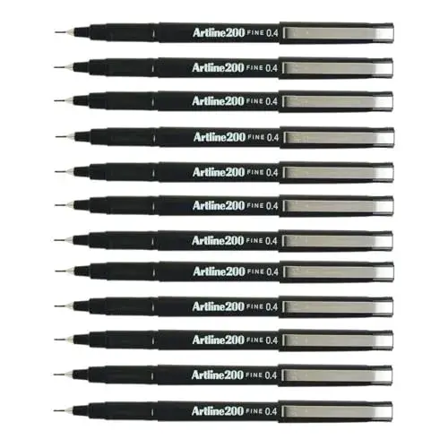 Artline Canetas de Feltro Preto 0,4mm