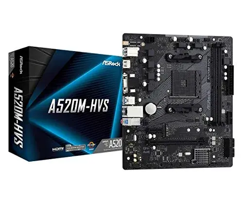 AsRock A520M-HVS AMD A520 Micro ATX 64GB DDR4 Motherboard