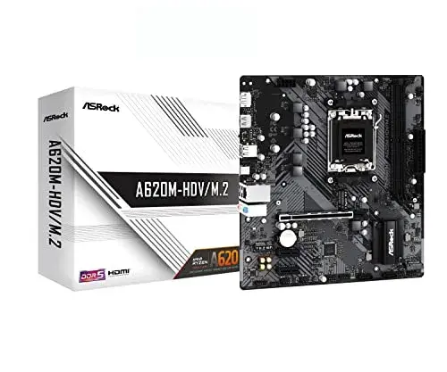 AsRock A620M-HDV/M.2 AMD Ryzen 7000 Series Preto chipset AMD DDR5 5600 MHz