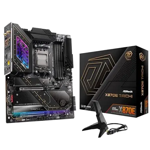 AsRock Motherboard X870E Taichi AMD 256GB Preto Multicolorido