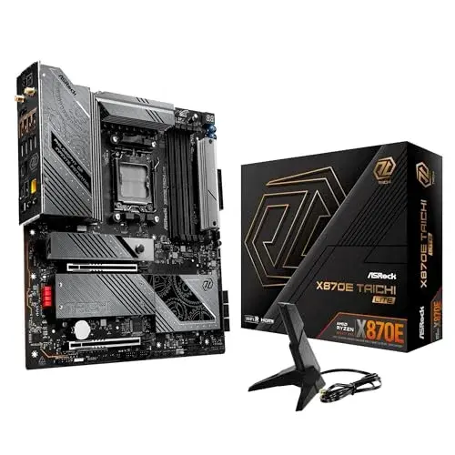AsRock Motherboard X870E Taichi Lite AMD Ryzen 7000 Series DDR5 Preto Dissipador M.2 Multi-Tool