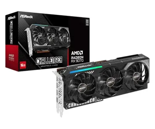 AsRock Radeon RX 9070 Challenger 16GB GDDR6 2520 MHz VRAM 3584 cores