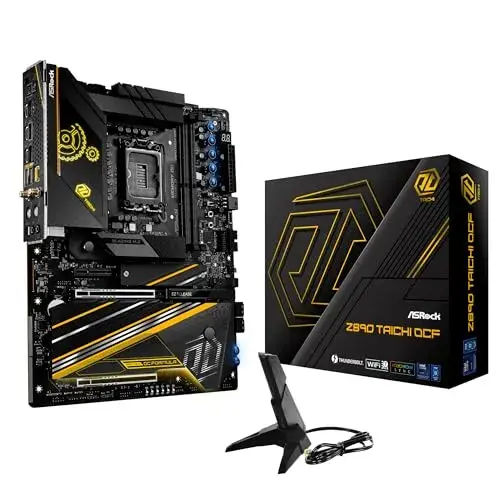 AsRock Z890 Taichi Intel chipset DDR5 LGA 1851 Preto 22+1+2+1+1, Saída Thunderbolt 4, Wi-Fi 7