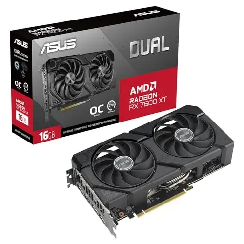 Asus Dual Radeon RX 7600 XT OC 16GB GDDR6 2801 MHz VRAM