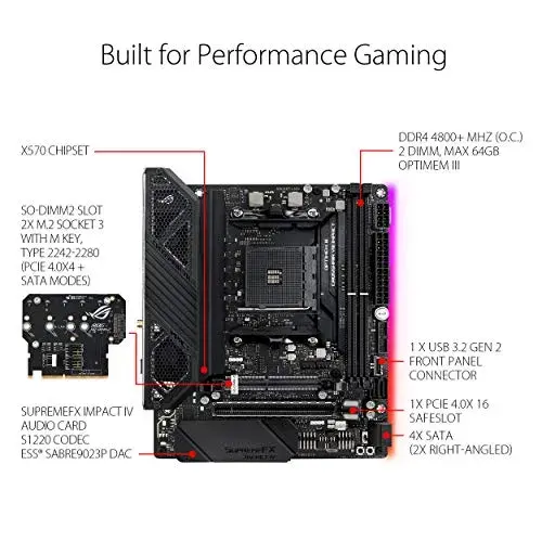 Asus Motherboard ROG CROSSHAIR VIII IMPACT AMD X570 90MB11Q0-M0EAY0