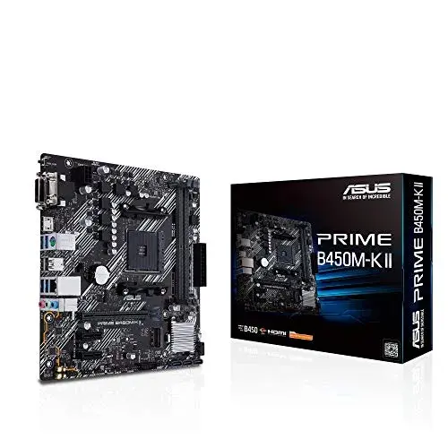 Asus Prime B450M-K II AMD B450 DDR4 64GB Sem cor Refrigeração completa Proteção avançada