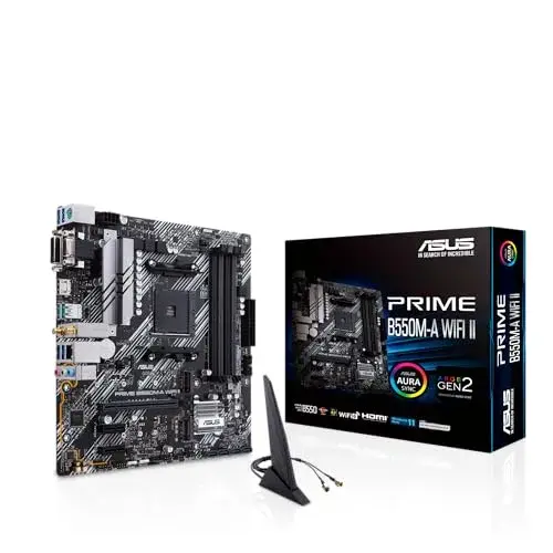 Asus PRIME B550M-A WIFI II AMD B550 Matérica Preto RGB