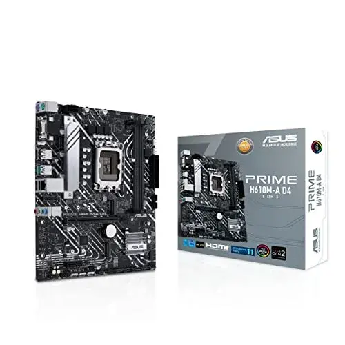 Asus Prime H610M-A D4 PCIe 4.0 Preto Micro ATX