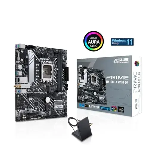 Asus PRIME H610M-A WIFI D4 LGA 1700 Preto Refrigeração Integral, Wi-Fi 5, RGB