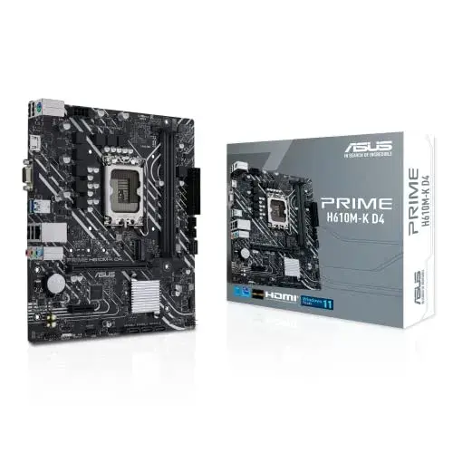 Asus PRIME H610M-K DDR4 Preto M.2 32 Gbps Gigabit Ethernet
