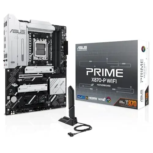 Asus Prime X870-P WIFI AM5 Motherboard Preto Reforçada WiFi 7 PCIe 5 DDR5