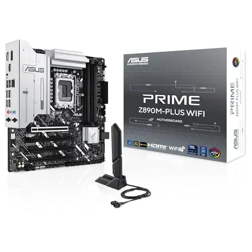 Asus PRIME Z890M-PLUS WIFI Intel Z890 Micro ATX Preto Wi-Fi 7, SATA III, M.2