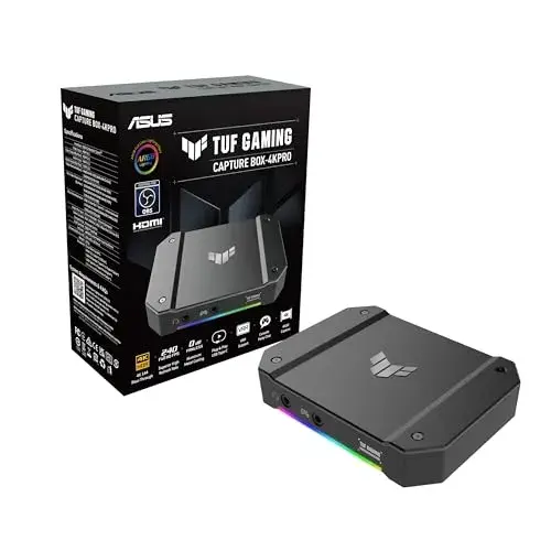 Asus TUF Gaming Capture BOX-4KPRO Placa de Captura de Vídeo 4K 60fps HDMI 2.1 Preto