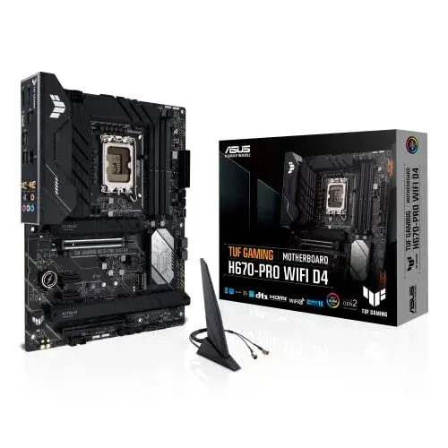Asus TUF GAMING H670-PRO WIFI DDR4 Intel Chipset 128GB Preto Refrigeração Avançada