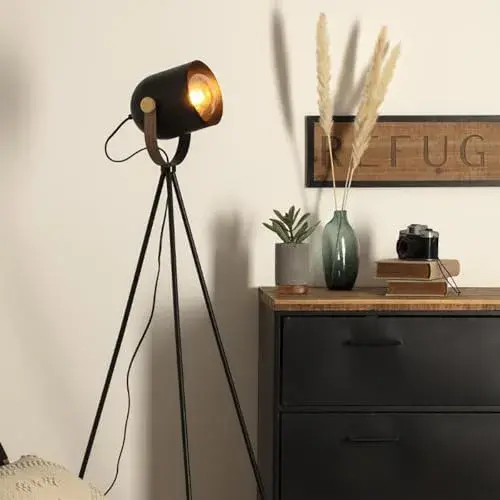 Atmosphera Action E27 Candeeiro de Mesa Preto 136cm