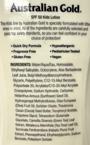 Australian Gold Protetor Solar SPF50 Loção Nutritiva Infantil