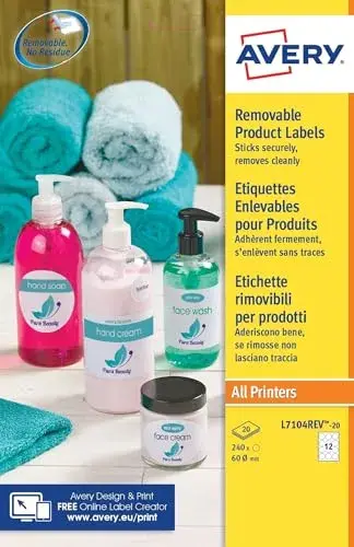 Avery Etiquetas Removíveis 60mm