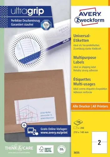 Avery Etiquetas 3655 210×148 mm