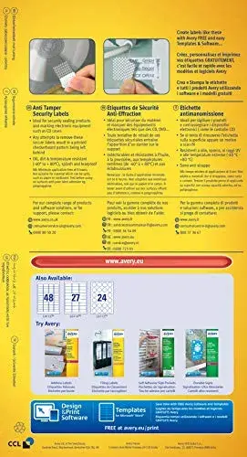 Avery Etiquetas Anti-fraude L6113-20 45×21 cm