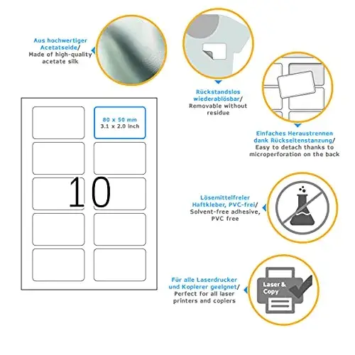 Herma Etiquetas de Nome 80x50mm DIN A4 branco/azul