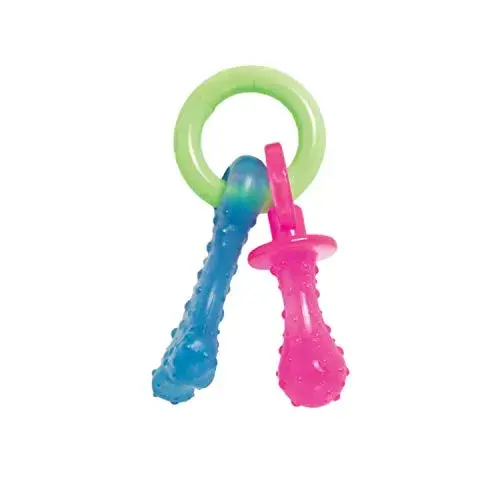 Nylabone Anillos de Mastigar para Filhotes Rosa/azul Nylon
