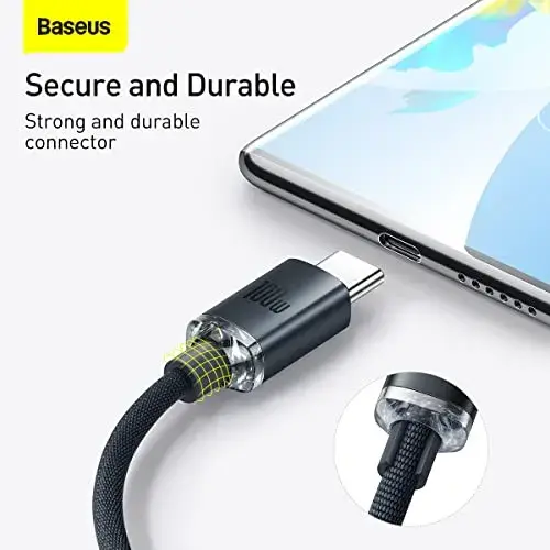 Baseus Crystal Shine Series Cabo USB Tipo C 2m Preto