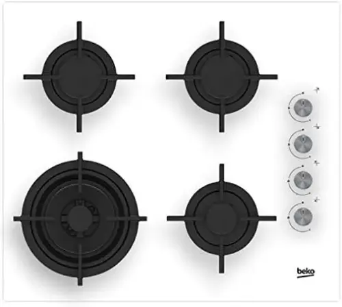 Beko HILW 64122 SW 7800W Placa de Fogão Gás branco