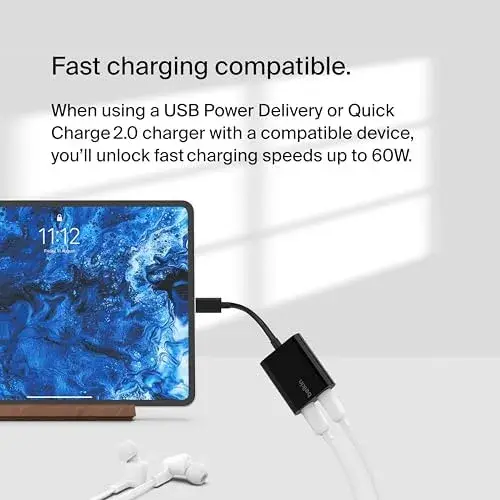Belkin Hub Dual USB-C Carregador e Áudio 2 Portas