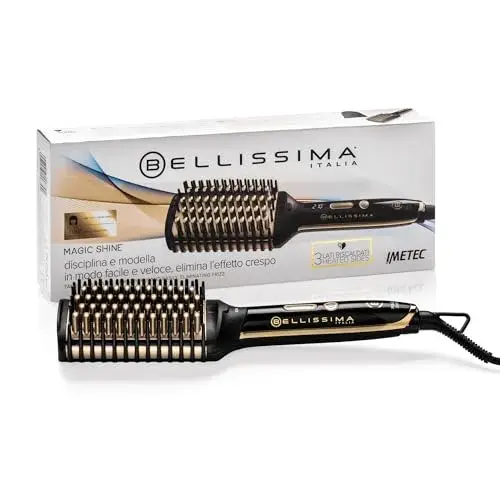 Bellissima Magic Shiny Brush 73W Preto e Ouro Modela e Alisa