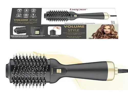 Beper P301PIS100 Escova de Ar Quente Preto e Ouro Multifuncional