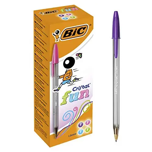 BIC Cristal Fun Pack 20 Canetas Esferográfica 1.6mm Cores Sortidas