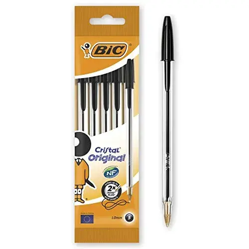 Bic Cristal Preto Caneta 1,0 mm 5 Un