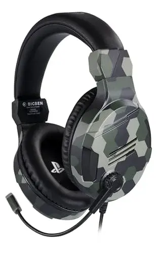 Big Ben PS4OFHEADSETV3 Auscultadores Binaural Compatível com PS5 Verde Camo